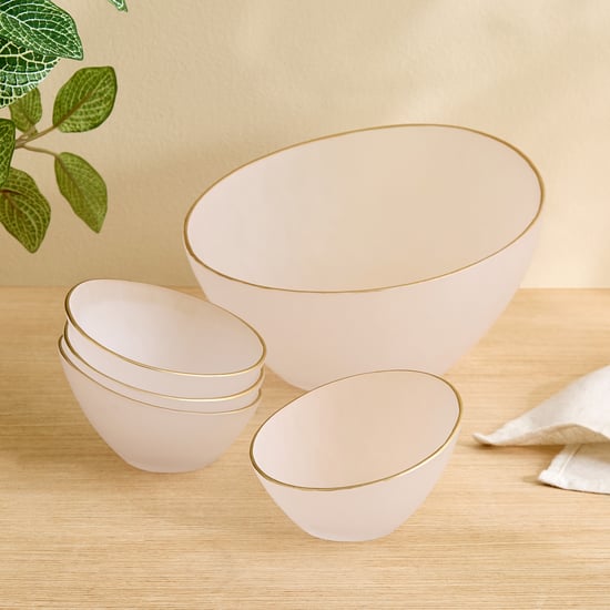 Frostra Hernan Set of 5 Frosted Glass Pudding Set