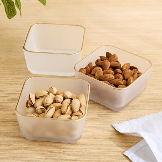 Frostra Hernan Set of 3 Frosted Glass Bowls - 292ml