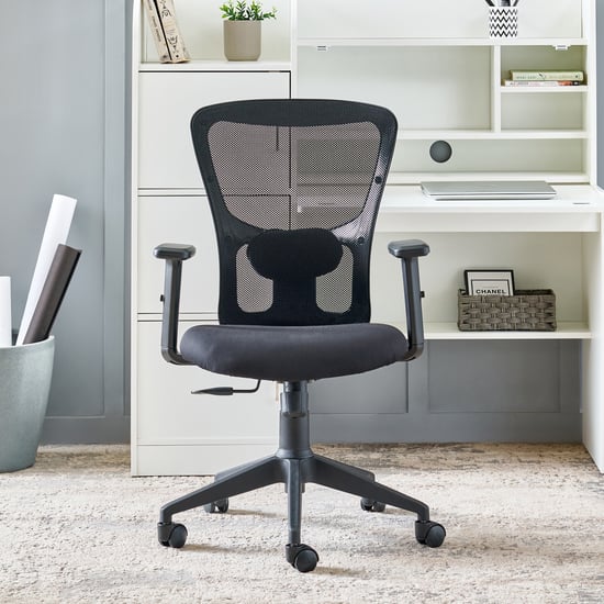 Yuva Jade Mesh Mid Back Office Chair - Black