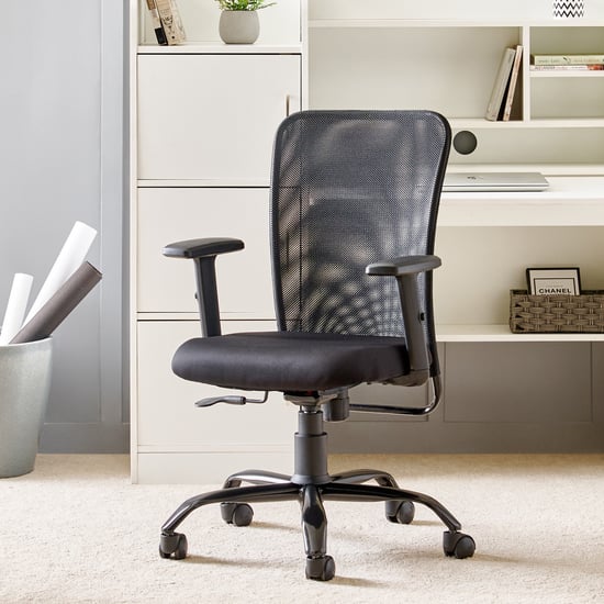 Yuva Magna Mesh Mid Back Office Chair - Black