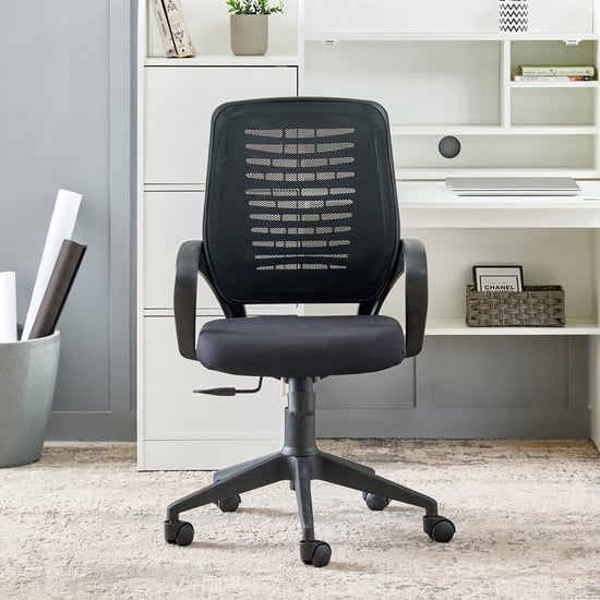 Yuva Neo Mesh Mid Back Office Chair - Black