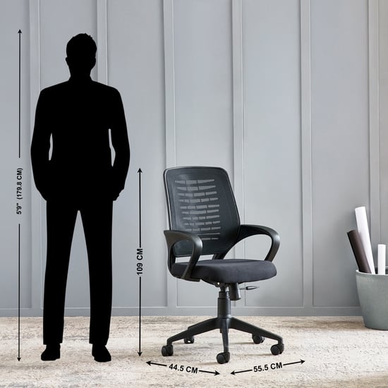 Yuva Neo Mesh Mid Back Office Chair - Black