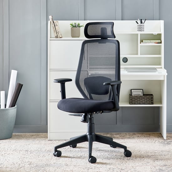 Yuva Eiffel Mesh High Back Office Chair - Black