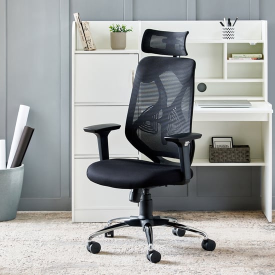 Yuva Ergolux Mesh High Back Office Chair - Black