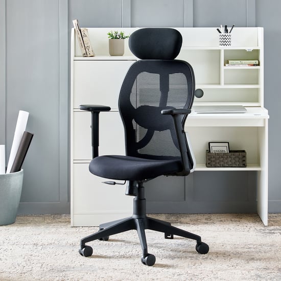 Yuva Zenith Mesh High Back Office Chair - Black