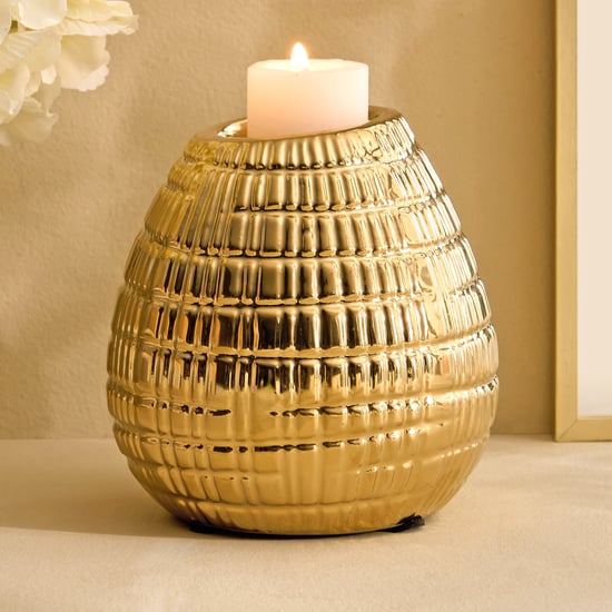 Stellar Celestial Orel Porcelain Ribbed Votive Candle Holder