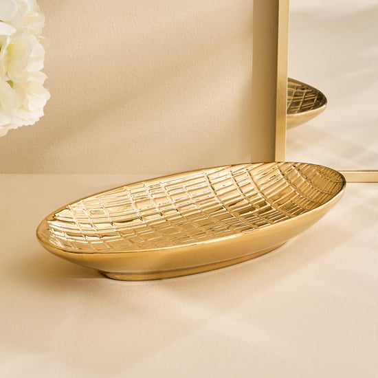 Stellar Celestial Orel Porcelain Ribbed Decorative Platter - Large