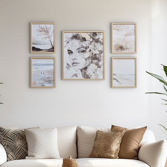 Brezza Twist Set of 5 Canvas Girl and Nature Picture Frames