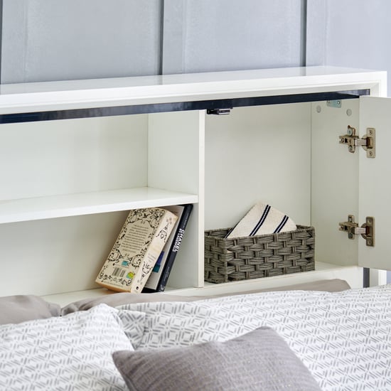 Sterling Albert King Bed with Hydraulic Storage - White