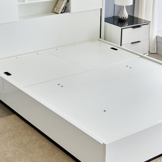 Sterling Albert King Bed with Hydraulic Storage - White