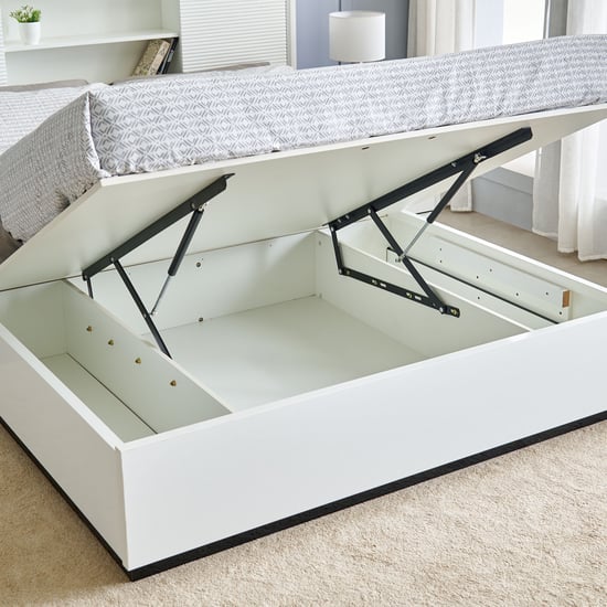 Sterling Albert King Bed with Hydraulic Storage - White