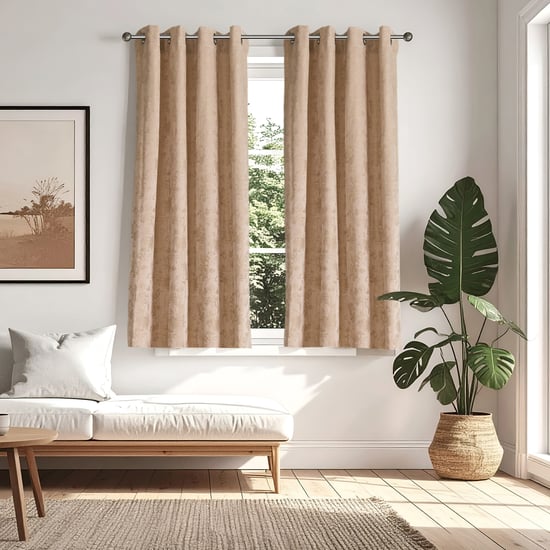 Glimmer Dusk Adreine Set of 2 Jacquard Light Filtering Window Curtains - 5.2ft (160cm)