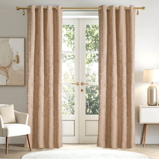 Glimmer Dusk Adreine Set of 2 Jacquard Light Filtering Door Curtains - 8.8ft (270cm)