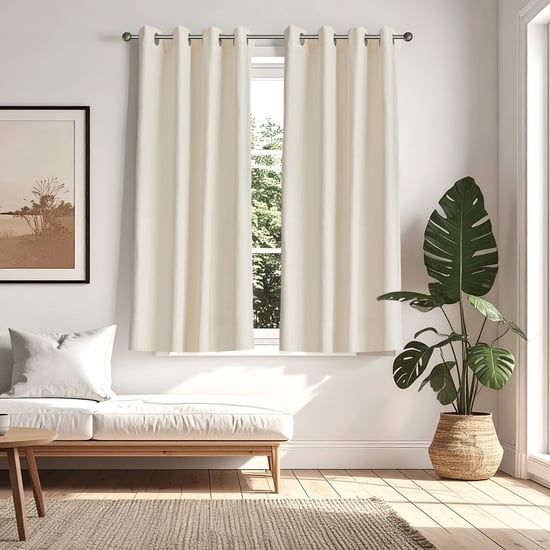 Glimmer Luxe Adreine Set of 2 Jacquard Light Filtering Window Curtains - 5ft (160cm)