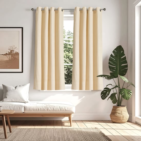 Glimmer Luxe Adreine Set of 2 Woven Light Filtering Window Curtains - 5.2ft (160cm)