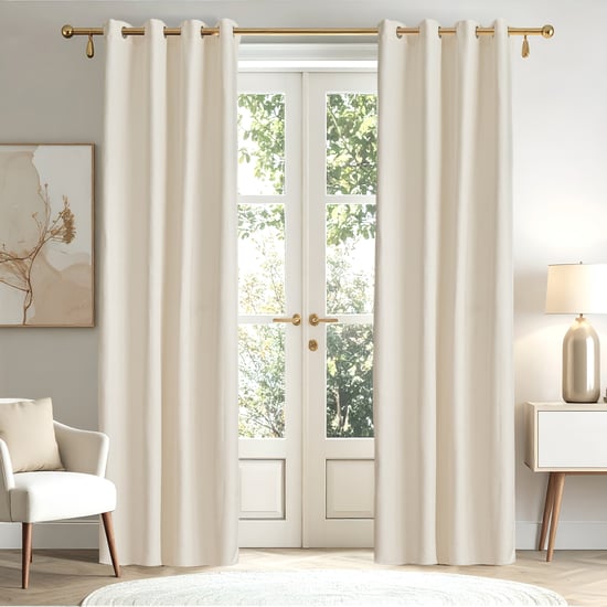 Glimmer Luxe Adreine Set of 2 Jacquard Light Filtering Door Curtains - 8.8ft (270cm)