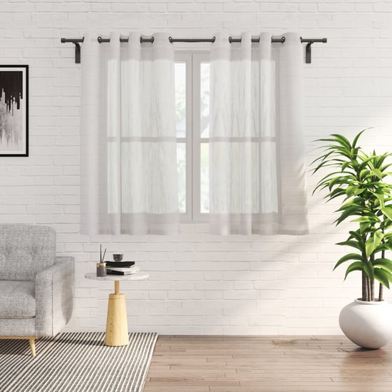 Glimmer Luxe Adriene Set of 2 Patterned Sheer Window Curtains - 5.2ft (160cm)