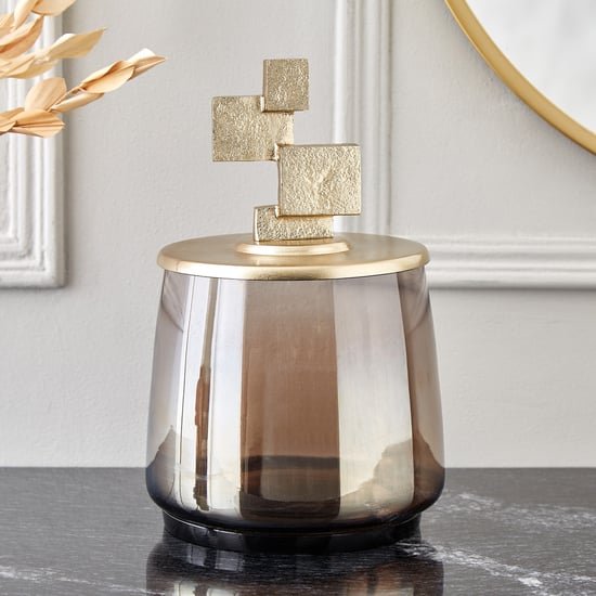 Brim Royale Blocks Glass Decorative Jar - Small