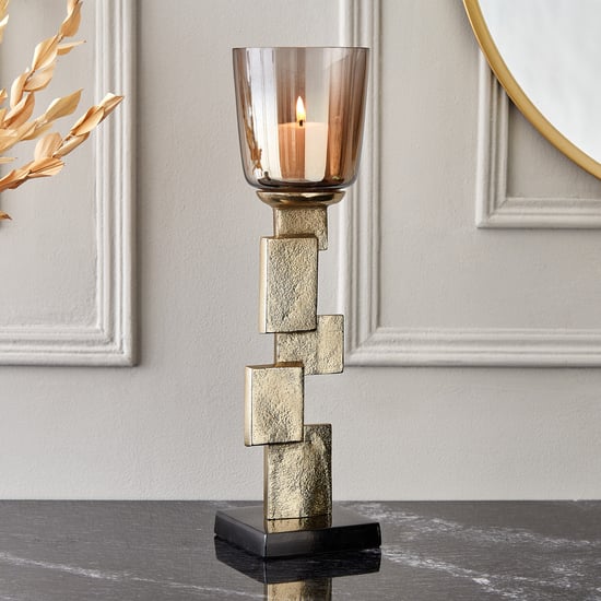 Brim Royale Blocks Glass Votive Candle Holder - Large