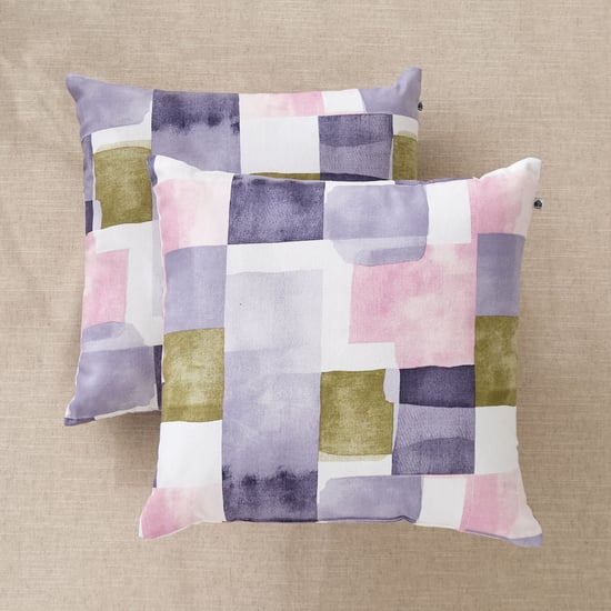Ebony Grace Whinfell Set of 2 Geometric Print Filled Cushions - 40x40cm