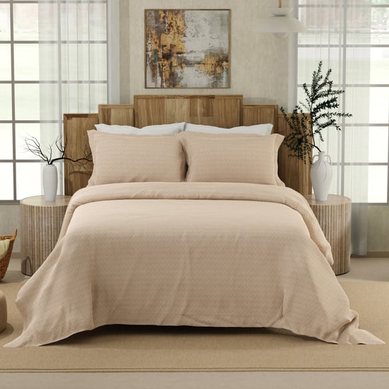 BOUTIQUE LIVING Gardenia Augusta Cotton 300TC Printed 3Pcs Super King Bedsheet Set