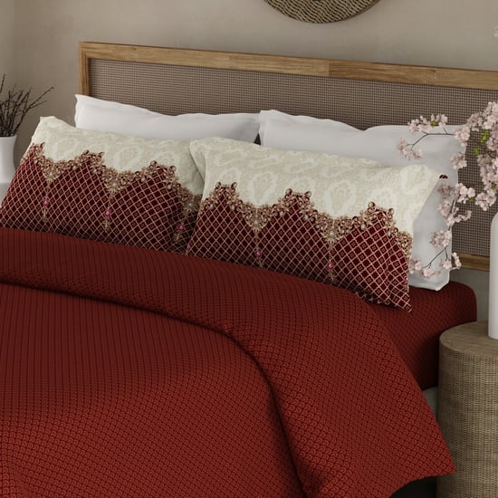 BOUTIQUE LIVING Heritage Walk Cotton 200TC Ethnic Print 3Pcs Super King Bedsheet Set