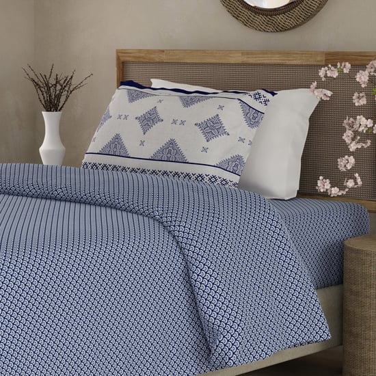 BOUTIQUE LIVING Heritage Walk Cotton 200TC Ethnic Print 2Pcs Single Bedsheet Set