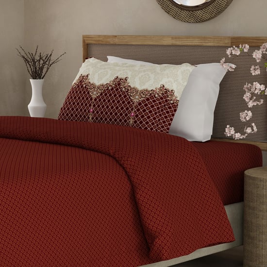 BOUTIQUE LIVING Heritage Walk Cotton 200TC Ethnic Print 2Pcs Single Bedsheet Set