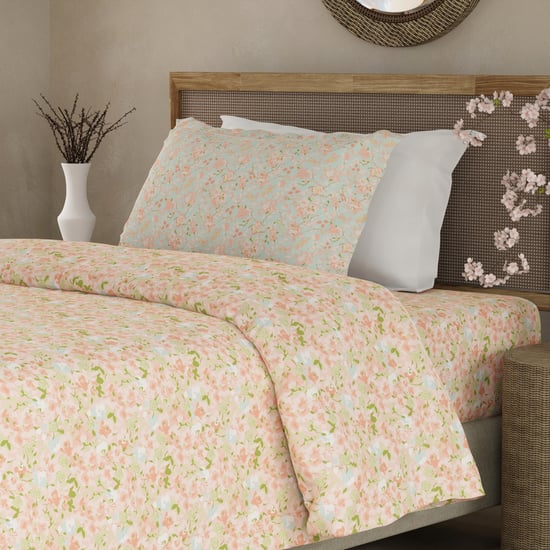 BOUTIQUE LIVING Valatia Cotton 200TC Floral Print 2Pcs Single Bedsheet Set