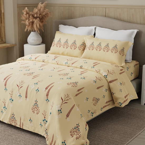 BOUTIQUE LIVING Valatia Karigiri Cotton 200TC Floral Print 3Pcs Queen Bedsheet Set