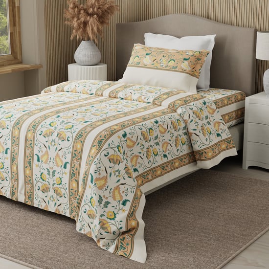 BOUTIQUE LIVING Valatia Karigiri Cotton 200TC Ethnic Print 2Pcs Single Bedsheet Set