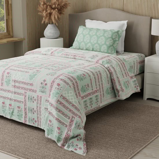 BOUTIQUE LIVING Valatia Karigiri Cotton 200TC Ethnic Print 2Pcs Single Bedsheet Set