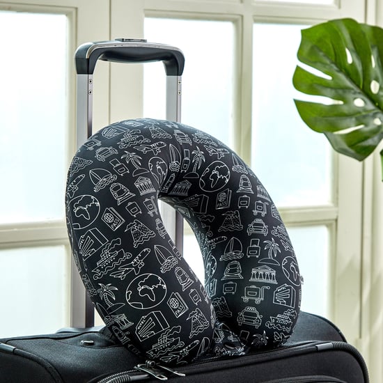 Garnet Travel Journey Printed Memory Foam U-Neck Pillow