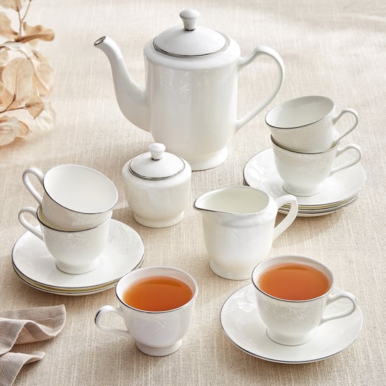 Ivory Zilver 15Pcs Bone China Printed Tea Set