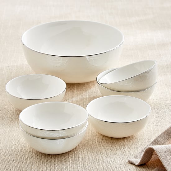Ivory Zilver 7Pcs Bone China Printed Pudding Set