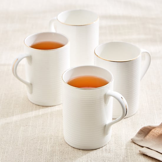 Zura Linia Anne Set of 4 Bone China Coffee Mugs - 330ml