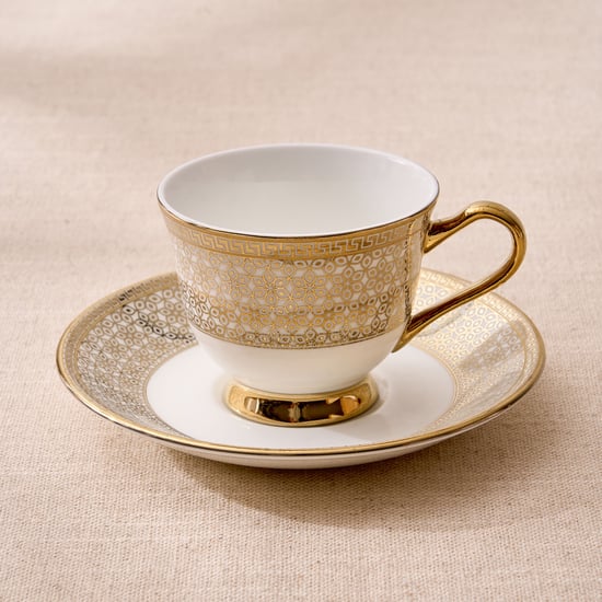 Midas Classic Bone China Printed Cup and Saucer - 150ml
