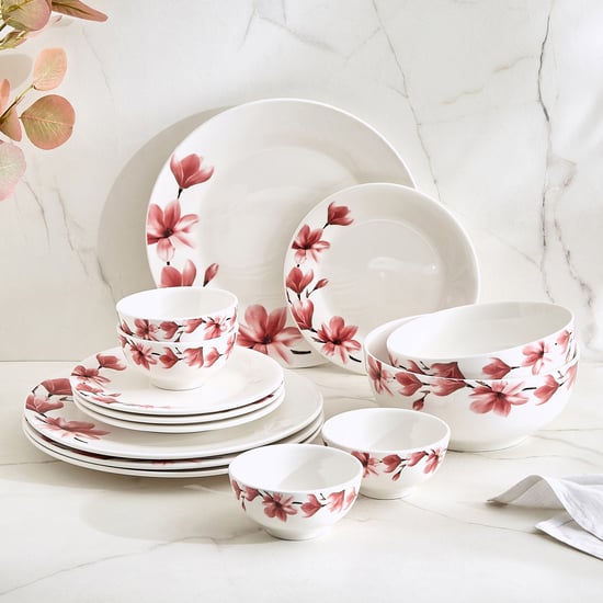 Pristine Flo 14Pcs Porcelain Dinner Set