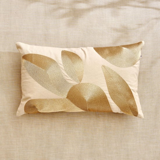 Glimmer Luxe Caden Zari Embroidered Cushion Cover - 50x30cm