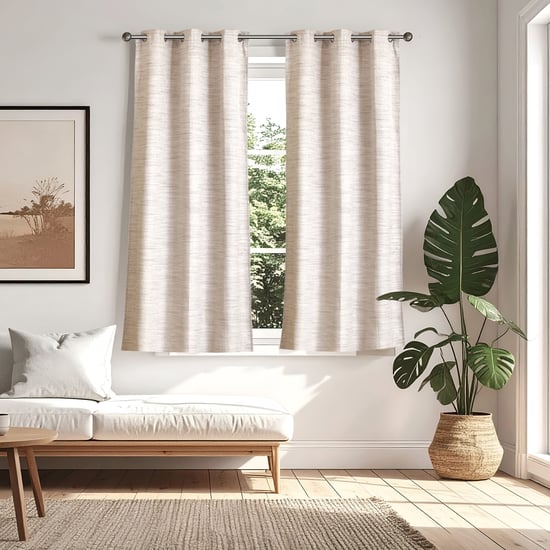 Drift Melange Set of 2 Jacquard Blackout Window Curtains - 5ft
