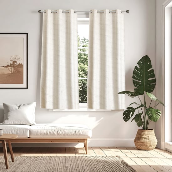 Drift Melange Set of 2 Jacquard Blackout Window Curtains - 5ft
