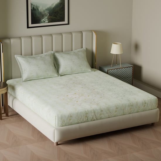 SPACES Restorative Realms Hygro Cotton 210TC Floral Print 3Pcs Super King Bedsheet Set