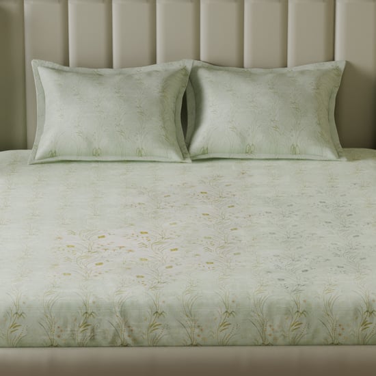 SPACES Restorative Realms Hygro Cotton 210TC Floral Print 3Pcs Super King Bedsheet Set