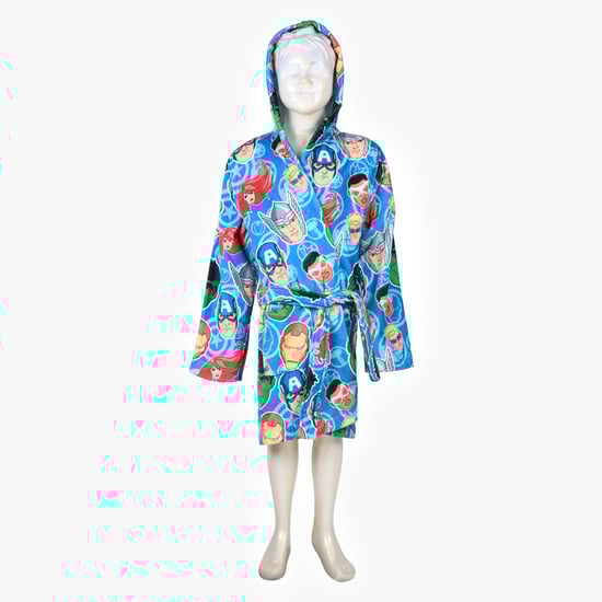 SPACES Kids Cotton Avengers Print Bath Robe - S