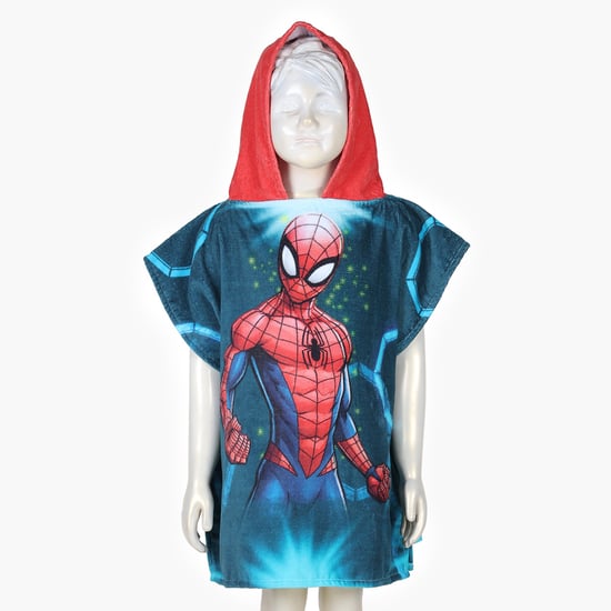 SPACES Kids Cotton Spider-Man Print Bath Poncho - S