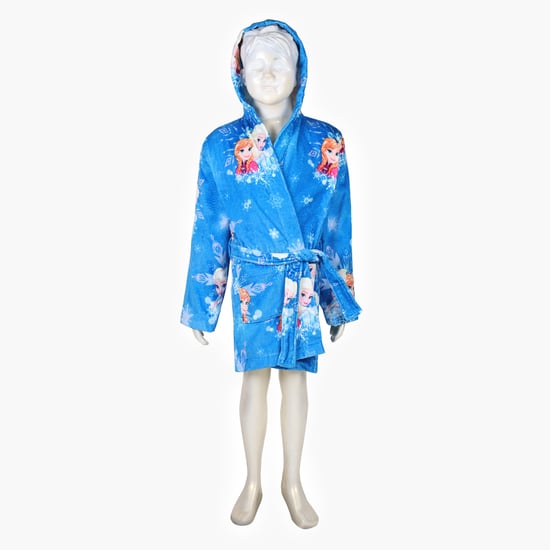 SPACES Kids Cotton Frozen Print Bath Robe - S