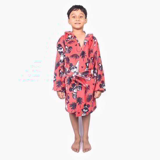 SPACES Kids Cotton Mickey Mouse Print Bath Robe - S