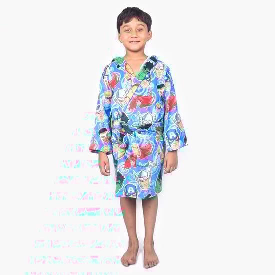 SPACES Kids Cotton Avengers Print Bath Robe - S