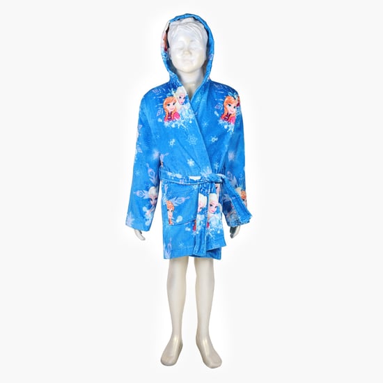SPACES Kids Cotton Frozen Print Bath Robe - S