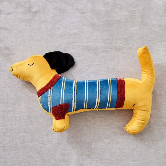 Slate Kids Velvet Puppy Filled Cushion - 55x33cm